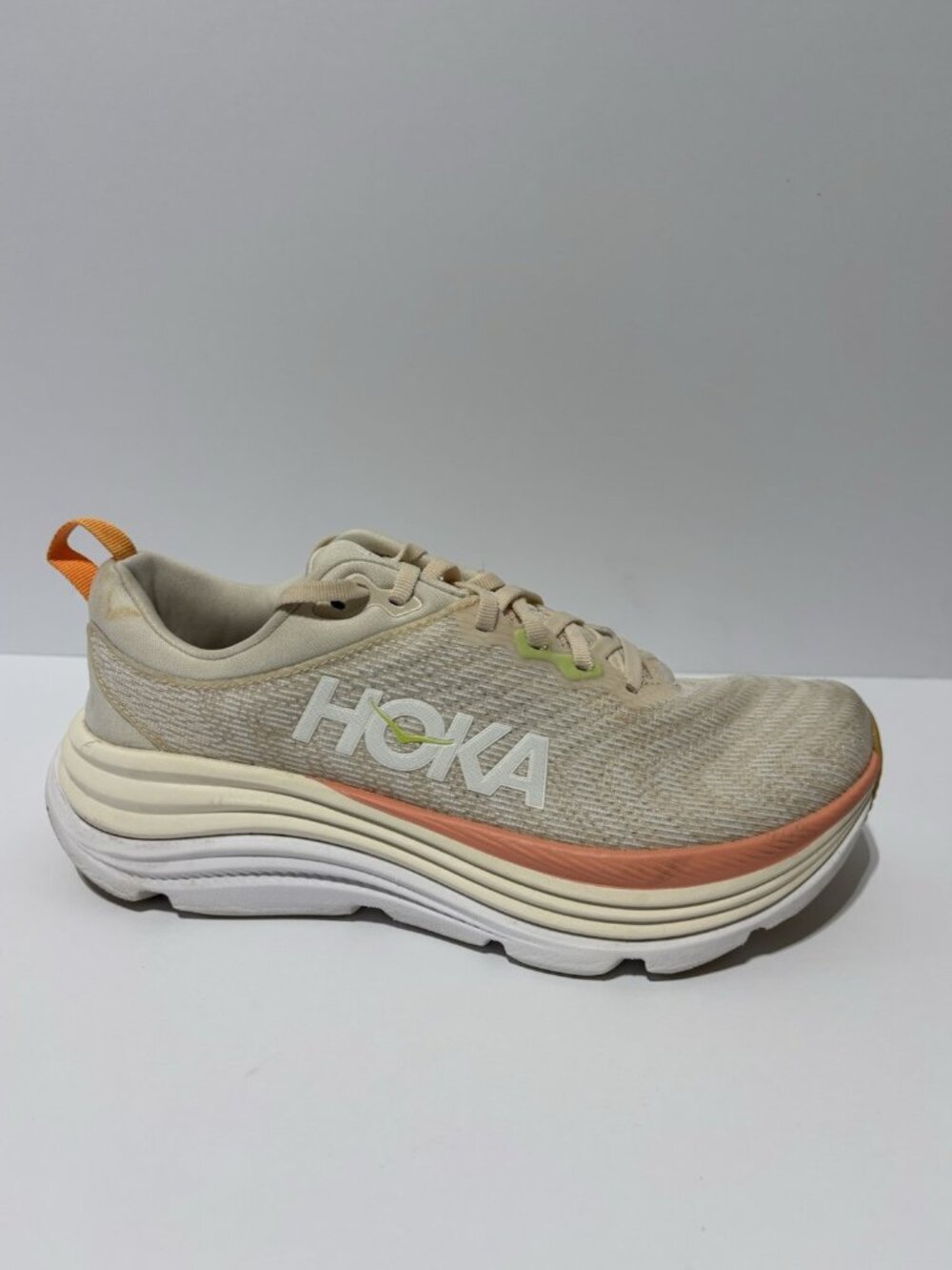 Hoka One One Women’s Gaviota 5, Vanilla/Eggnog Running Shoes, Size 8.5 B